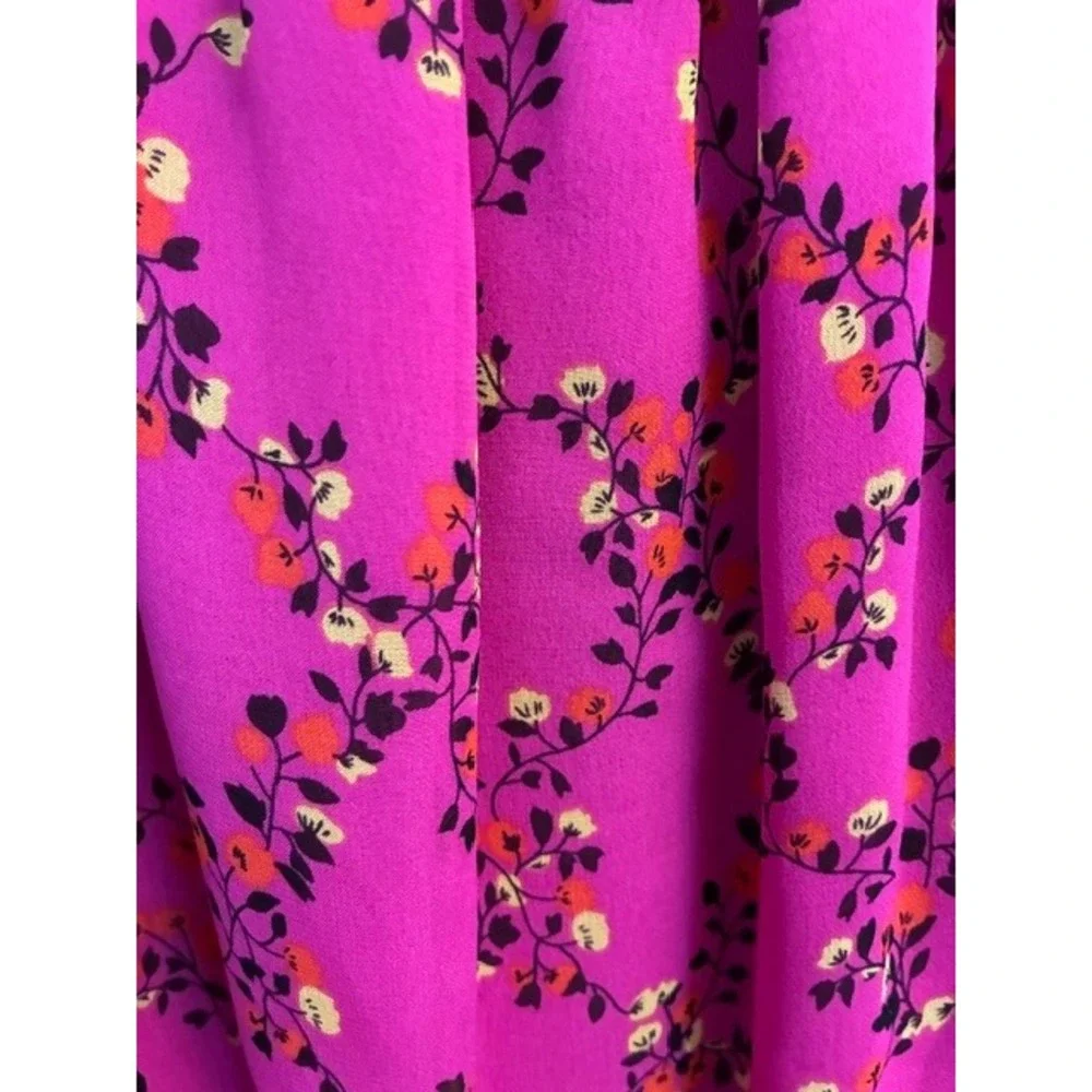 Diane von Furstenberg Blouse Womens S Pink Excellent Silk Floral Peasant Top - Picture 7 of 11